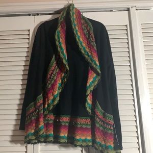 Black Sweater with Crochet Accents